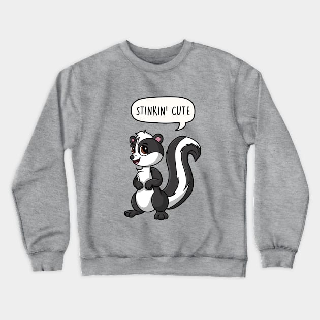 Stinkin' Cute Skunk Crewneck Sweatshirt by LEFD Designs